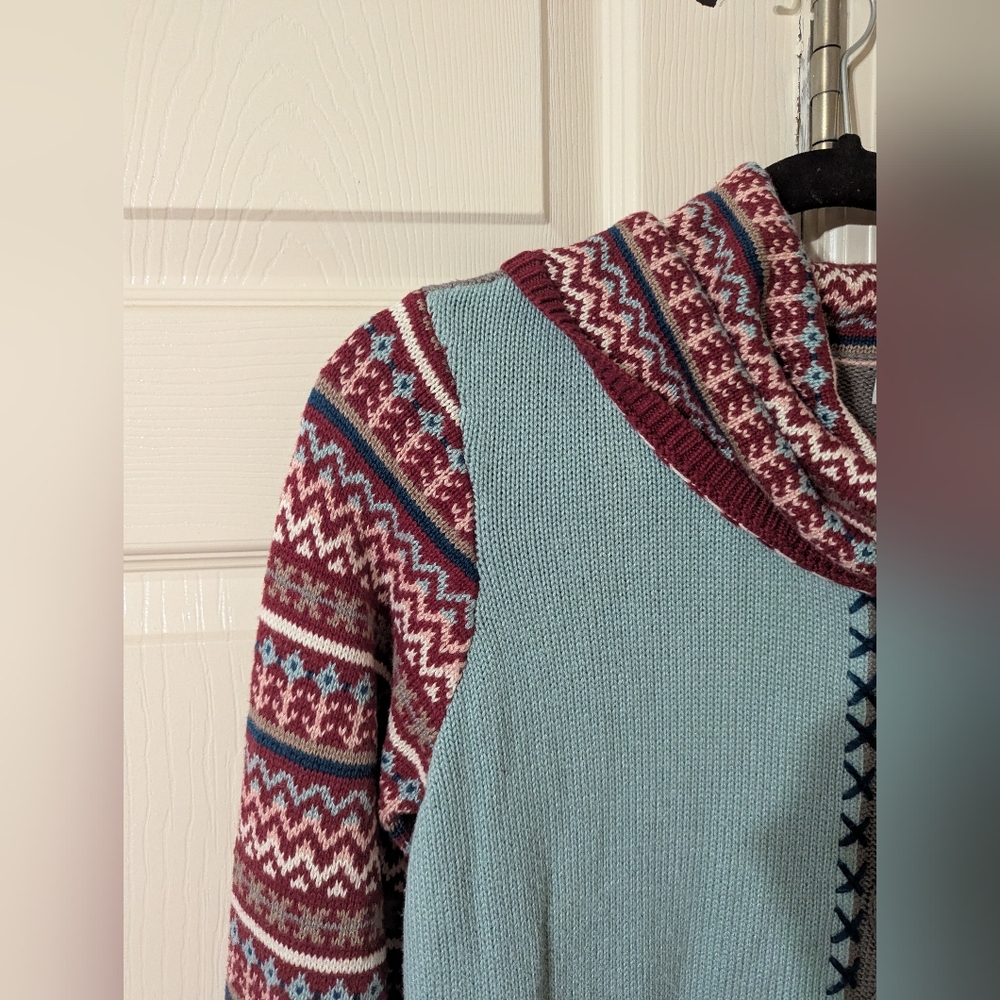 Coldwater Creek Medium Multicolor Patchwork Cowl … - image 3